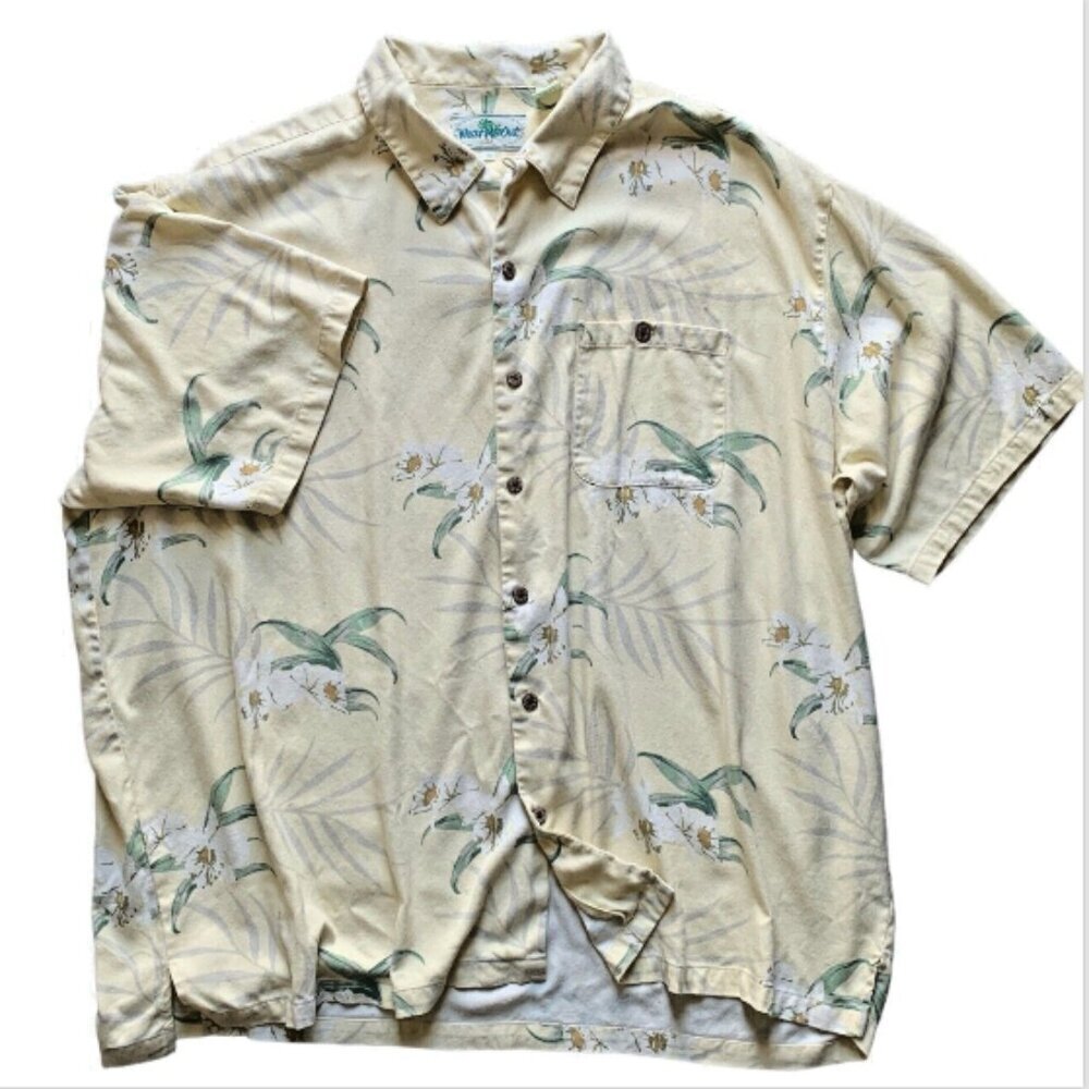 Wear Me Out Men's 3X 100% Silk SS Hawaiian Button Up Front Floral Shirt #80M